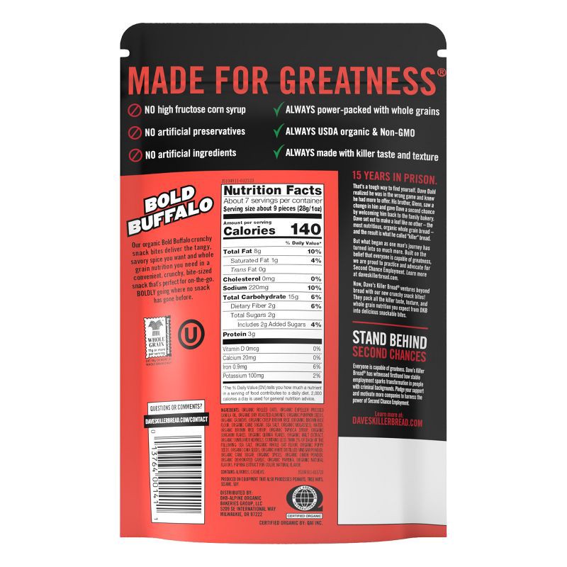 slide 7 of 9, Dave's Killer Bread Crunchy Snack Bites Bold Buffalo - 7.2oz, 7.2 oz