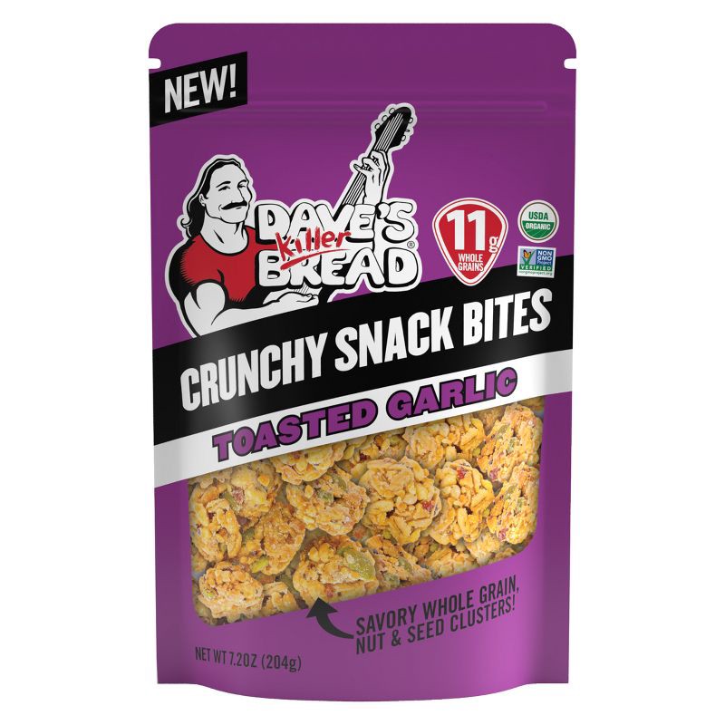 slide 2 of 7, Dave's Killer Bread Crunchy Snack Bites Toasted Garlic - 7.2oz, 7.2 oz