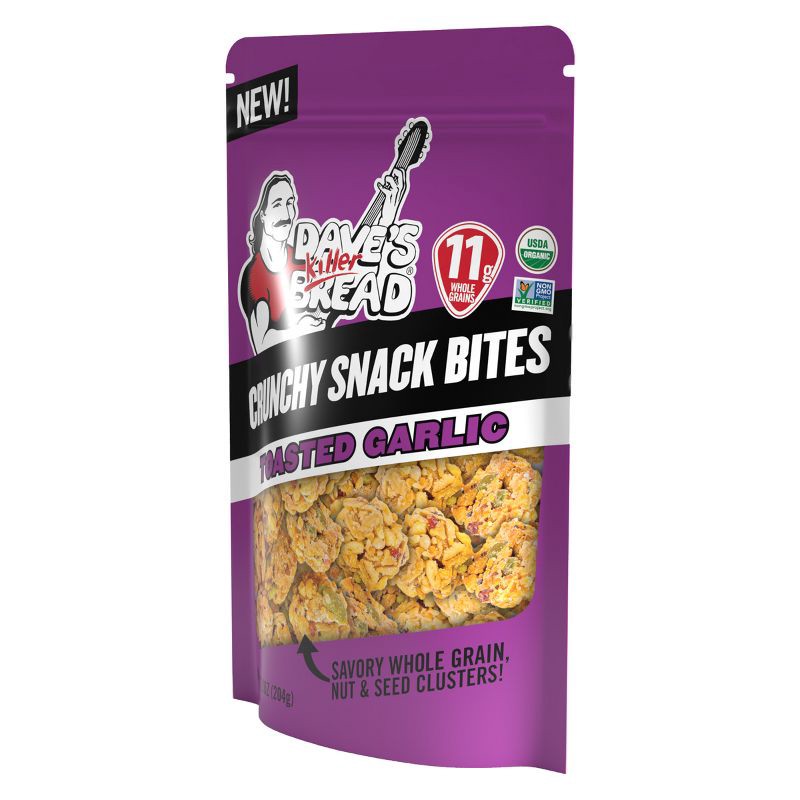 slide 4 of 7, Dave's Killer Bread Crunchy Snack Bites Toasted Garlic - 7.2oz, 7.2 oz