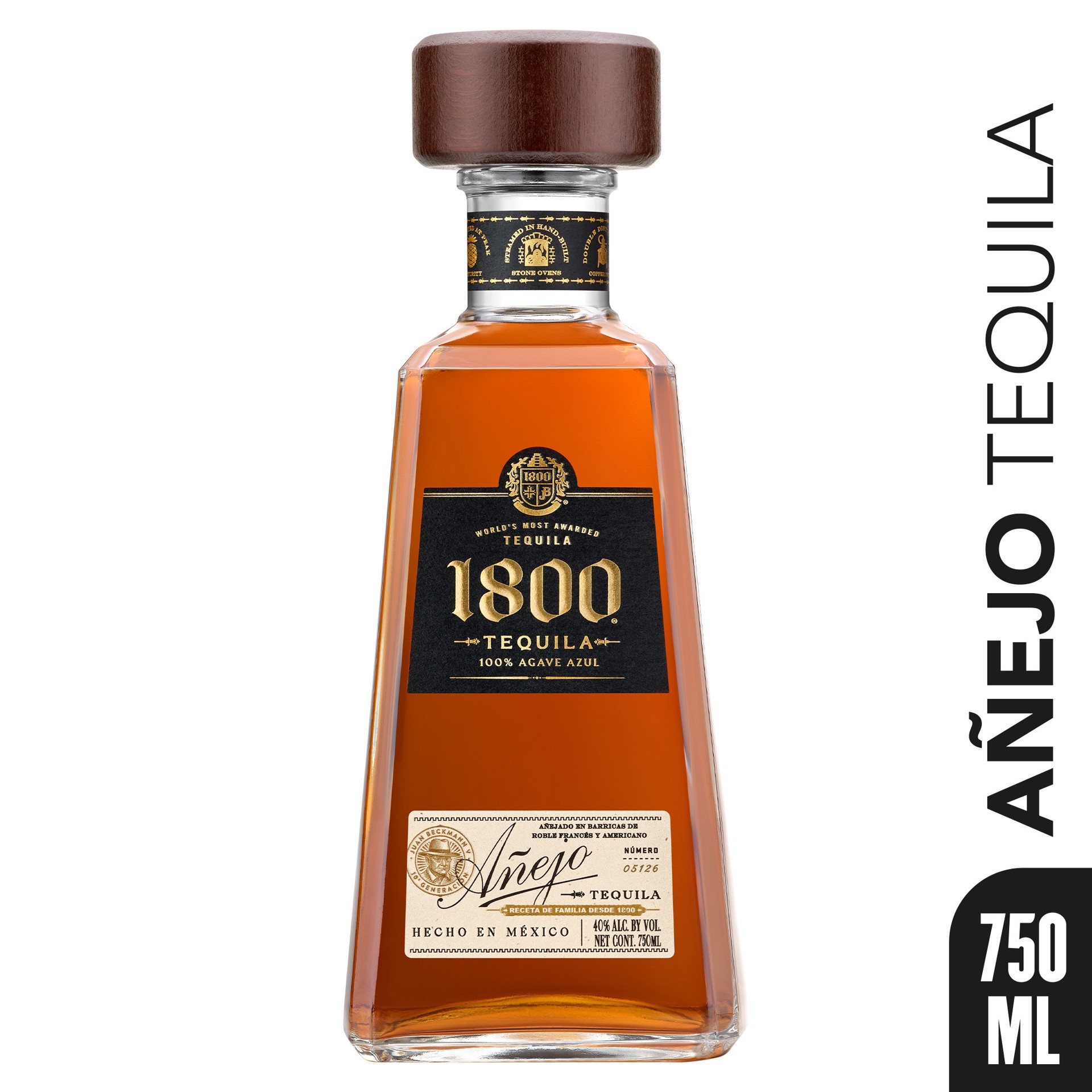 slide 1 of 10, 1800 Tequila Añejo 80 Proof - 750 ml, 750 ml