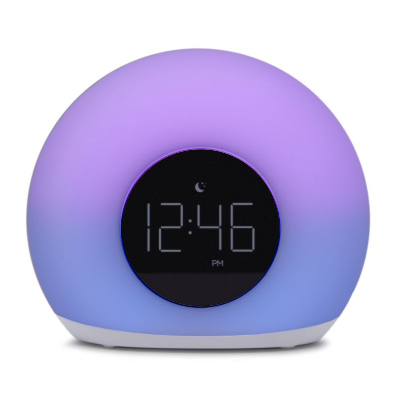 slide 2 of 5, Moon Glow Alarm Table Clock with Color Changing Light - Capello: Digital Sunrise Clock for Bedroom, Kids' Wake-Up Light, 1 ct