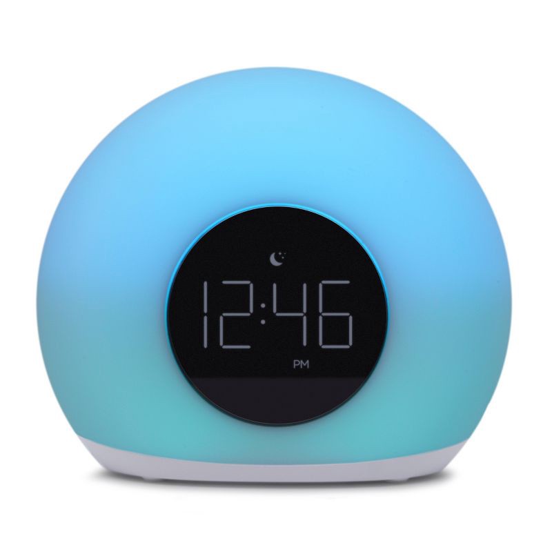 slide 3 of 5, Moon Glow Alarm Table Clock with Color Changing Light - Capello: Digital Sunrise Clock for Bedroom, Kids' Wake-Up Light, 1 ct