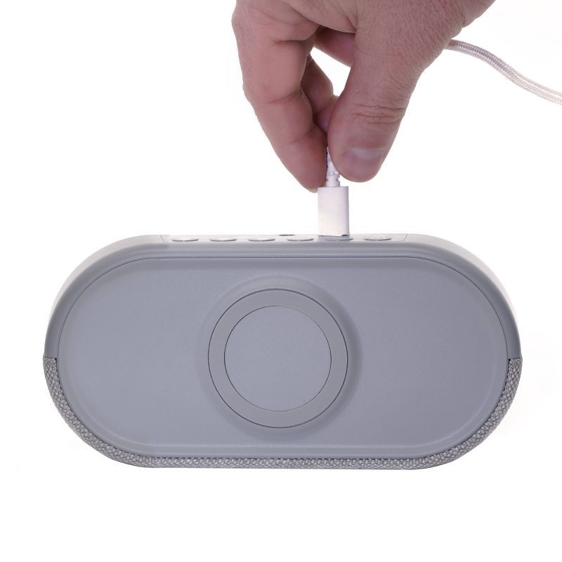 slide 4 of 4, Power Tray Alarm Table Clock Gray - Capello, 1 ct