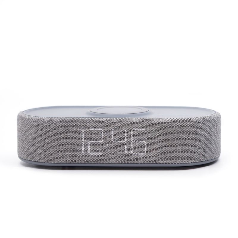 slide 1 of 4, Power Tray Alarm Table Clock Gray - Capello, 1 ct