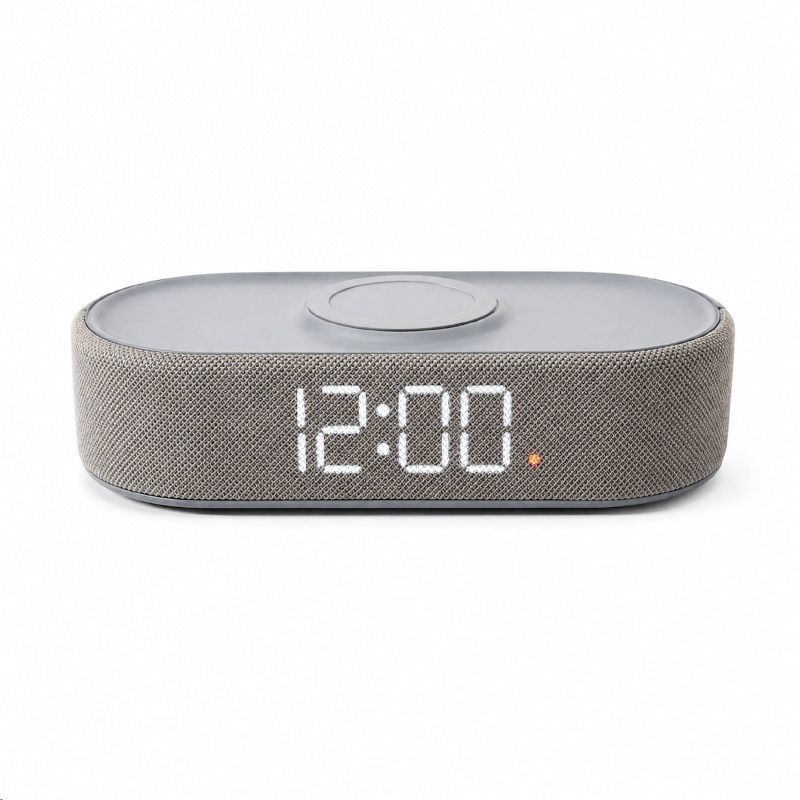 slide 1 of 6, Power Tray Alarm Table Clock Gray - Capello, 1 ct