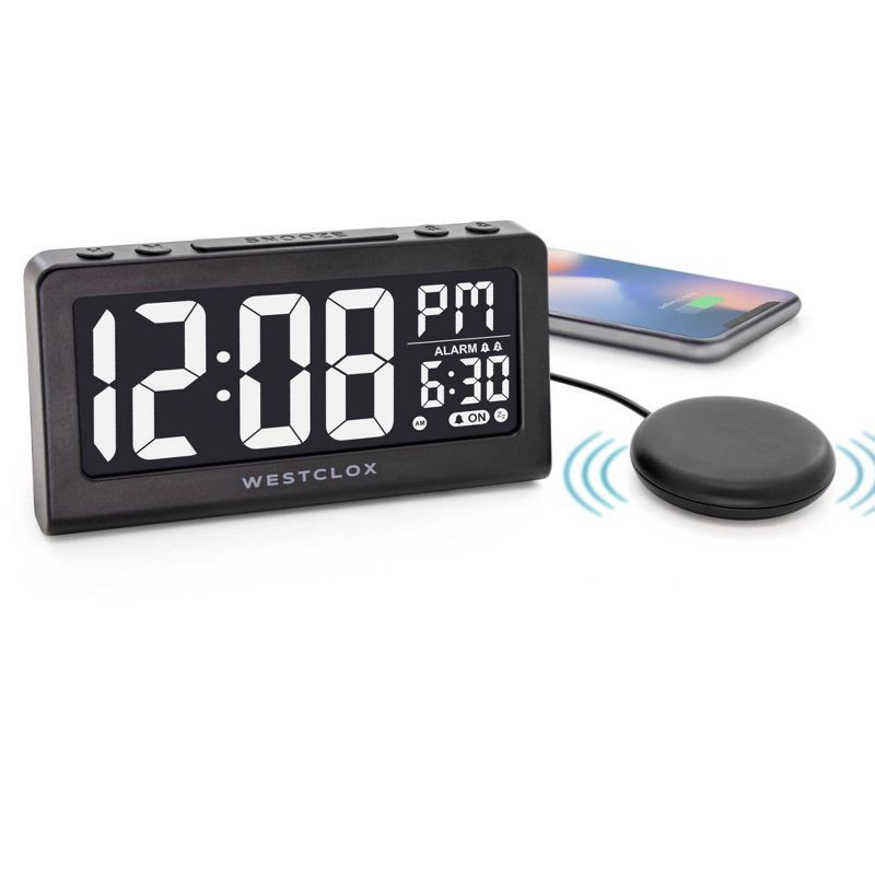 slide 3 of 5, Vibrating Bed Shaker Digital Alarm Clock - Westclox, 1 ct