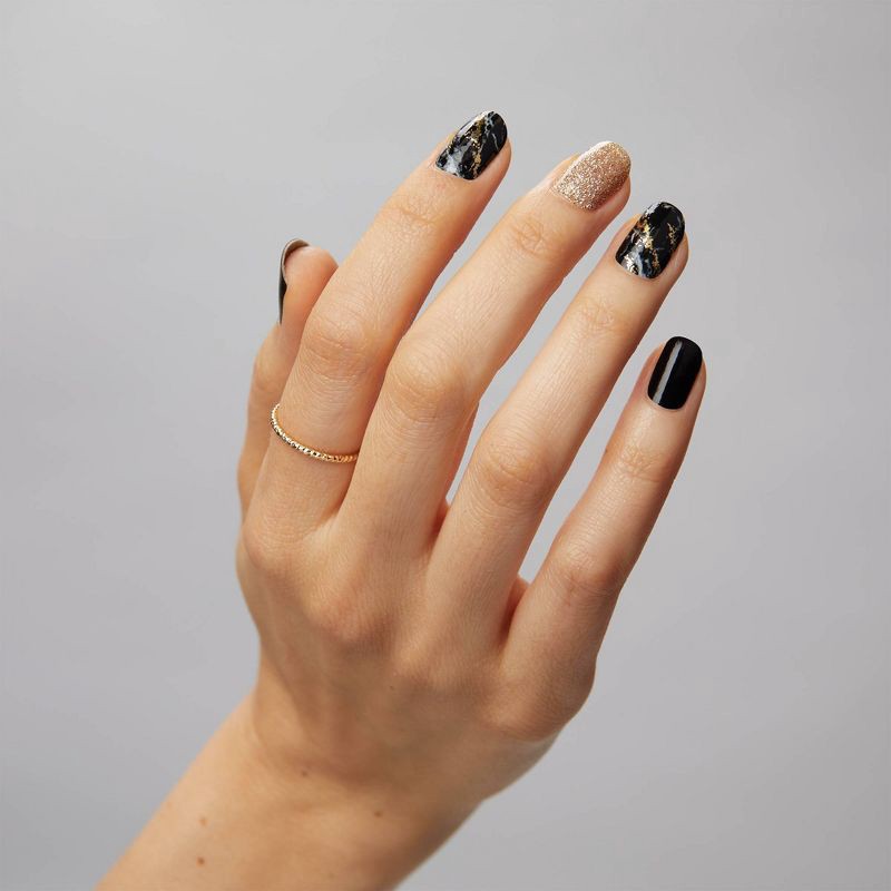 slide 2 of 5, Dashing Diva Gloss Palette Gel Nail Polish Strips - Black Obsidian - 32ct, 32 ct