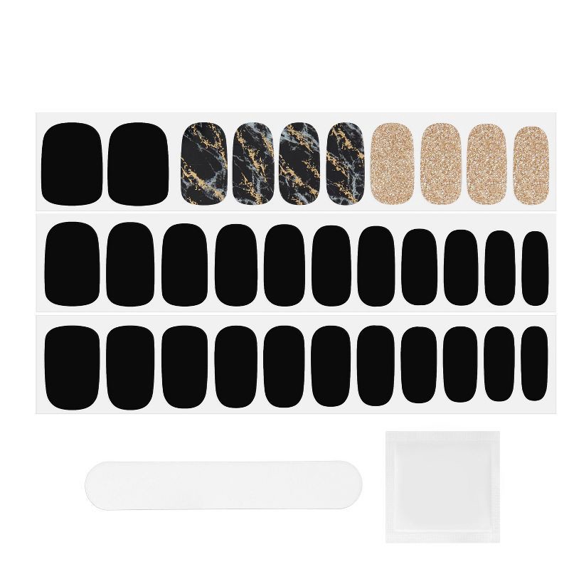 slide 4 of 5, Dashing Diva Gloss Palette Gel Nail Polish Strips - Black Obsidian - 32ct, 32 ct