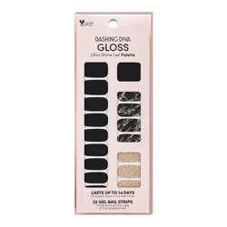 Dashing Diva Gloss Palette Gel Nail Polish Strips - Black Obsidian - 32ct