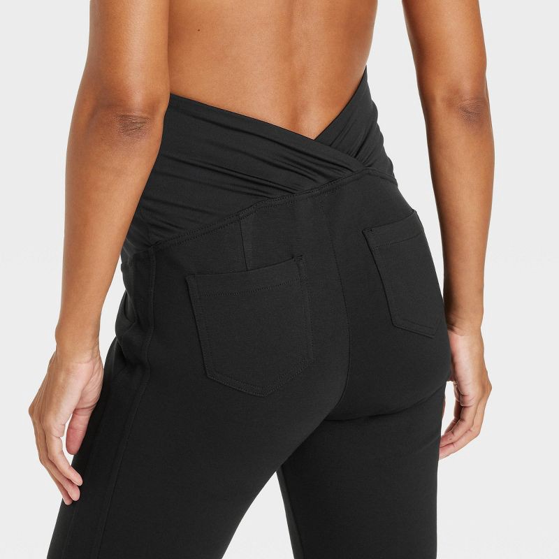 slide 5 of 5, Over Belly Ponte Skinny Maternity Pants - Isabel Maternity by Ingrid & Isabel™ Black XL: Knit Ankle Leggings, 1 ct