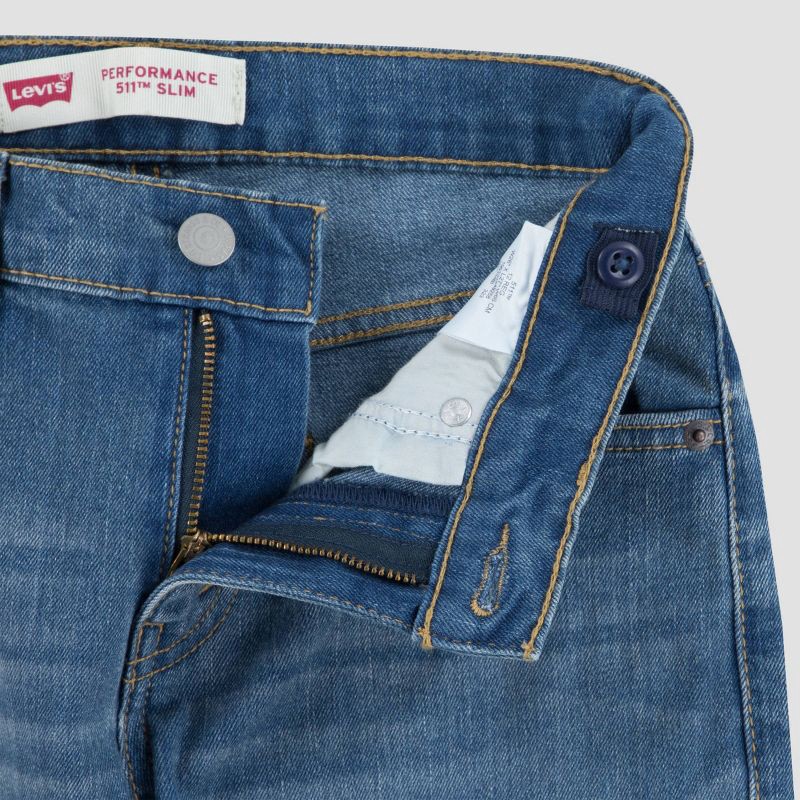 slide 8 of 11, Levi's® Boys' 511 Slim Fit Performance Jeans - Medium Wash 7: Denim, Adjustable Waistband, Mid Rise, 1 ct