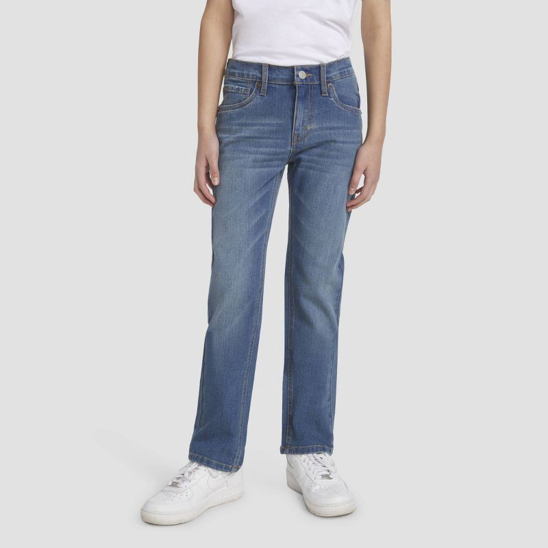 slide 1 of 11, Levi's® Boys' 511 Slim Fit Performance Jeans - Medium Wash 8: Adjustable Waistband, Stretch Denim, 1 ct