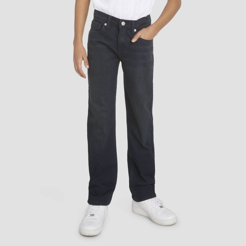 slide 1 of 9, Levi's® Boys' 514 Straight Fit Performance Jeans - Navy Blue 5: Midweight, Stretch, Knit, Fly Button, 1 ct