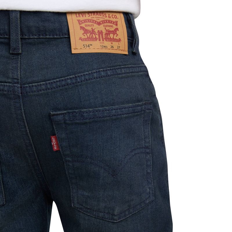 slide 6 of 9, Levi's® Boys' 514 Straight Fit Performance Jeans - Navy Blue 8: Midweight Knit, Stretch, Fly Button Closure, 1 ct