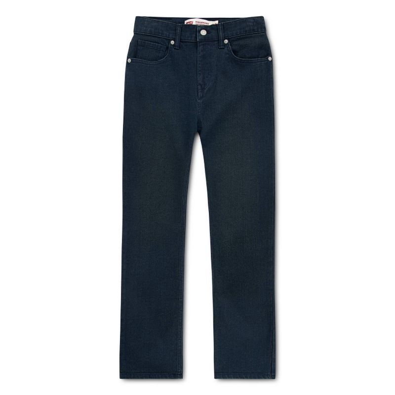 slide 1 of 9, Levi's® Boys' 514 Straight Fit Performance Jeans - Navy Blue 14: Midweight Knit, Stretch, Fly Button Closure, 1 ct