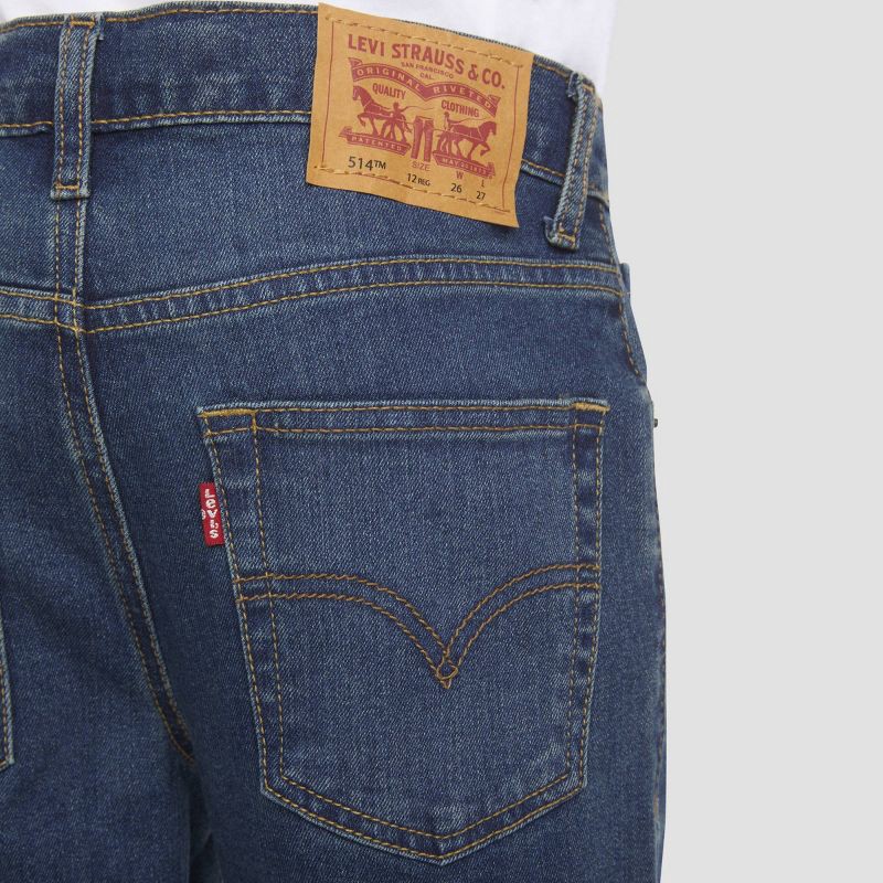 slide 7 of 7, Levi's® Boys' 514 Straight Fit Performance Jeans - Medium Wash 7: Mid Rise, Stretch Denim, 22" Inseam, 1 ct