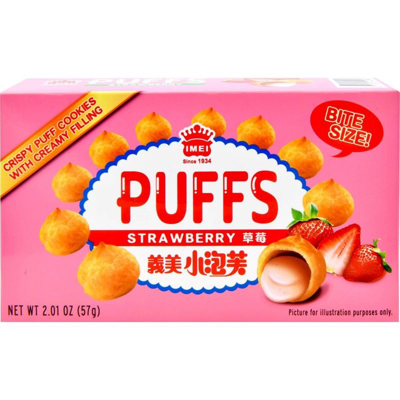 slide 1 of 4, Walong Marketing, Inc. I MEI Strawberry Puffs - 2.01oz, 2.01 oz