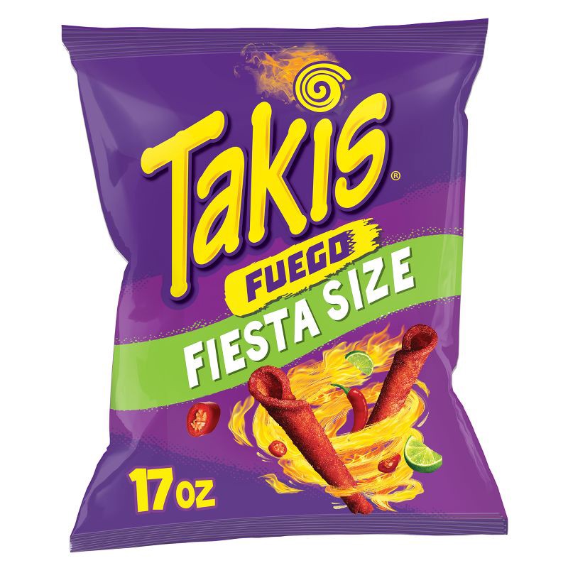 slide 1 of 9, Takis Fuego Tortilla Chips Fiesta Size Bag - 17oz, 17 oz