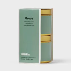 2pk 3oz Tin Gift Set Gove - Room Essentials™: Soy Wax Blend Candles, Mandarin Basil Scent, Housewarming Gift