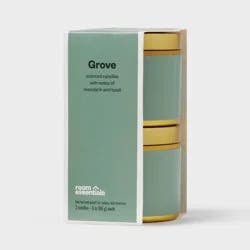 2pk 3oz Tin Gift Set Gove - Room Essentials™: Soy Wax Blend Candles, Mandarin Basil Scent, Housewarming Gift