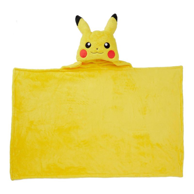 slide 2 of 5, Pokemon Pikachu Kids' Hooded Blanket, 1 ct