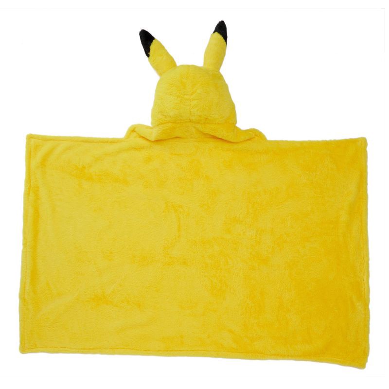 slide 3 of 5, Pokemon Pikachu Kids' Hooded Blanket, 1 ct