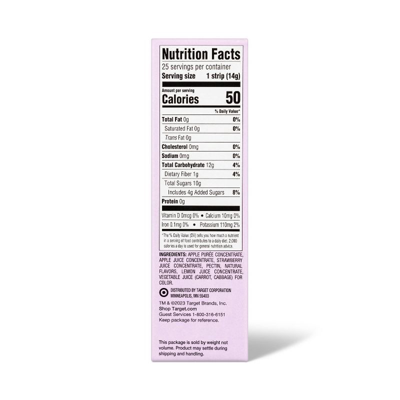 slide 2 of 4, Valentine's Strawberry Fruit Strips - 12.5oz/25ct - Good & Gather™, 25 ct; 12.5 oz