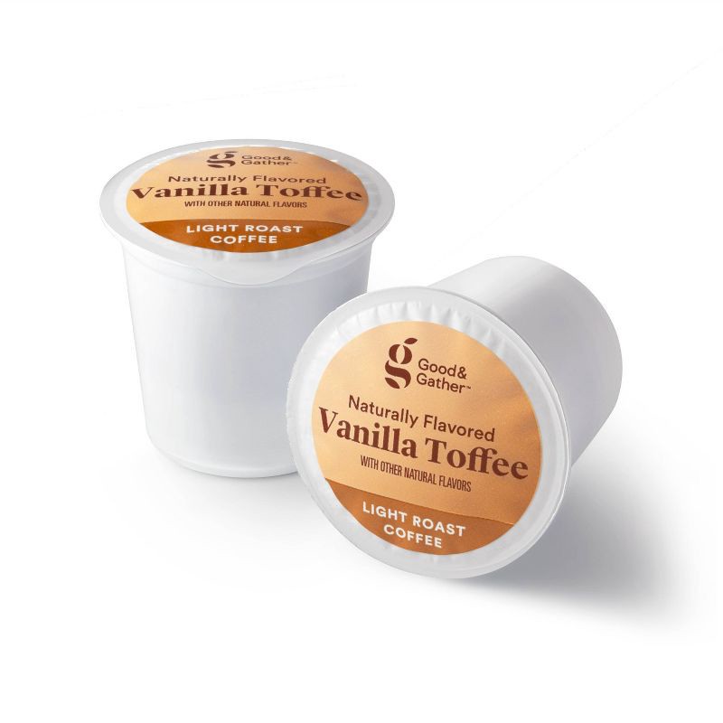 slide 2 of 3, Naturally Flavored Vanilla Toffee with Other Natural Flavors Light Roast Arabica Coffee - 16ct - Good & Gather™, 16 ct
