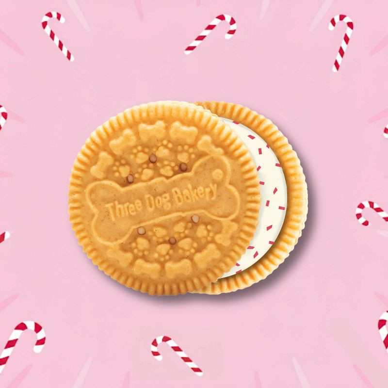 slide 3 of 6, Three Dog Bakery Candy Cane Lick'n Crunchy Dog Treat with Peppermint & Vanilla Flavor - 13oz, 13 oz