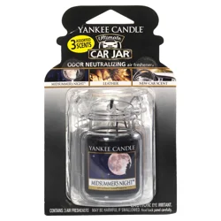 Yankee Candle Car Jar Ultimate Variety: Midsummer's Night, Leather, & New Car Scent