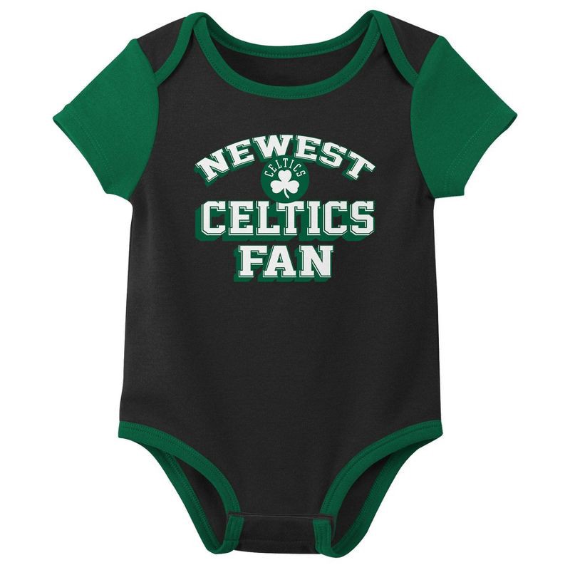 slide 2 of 4, NBA Boston Celtics Infant Boys' 3pk Bodysuit Set - 0-3M, 3 ct