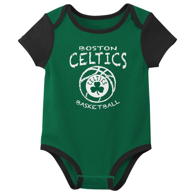 slide 4 of 4, NBA Boston Celtics Infant Boys' 3pk Bodysuit Set - 0-3M, 3 ct