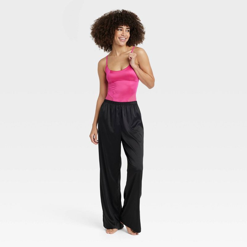 Women's Satin Bodysuit - Colsie Pink XL 1 ct