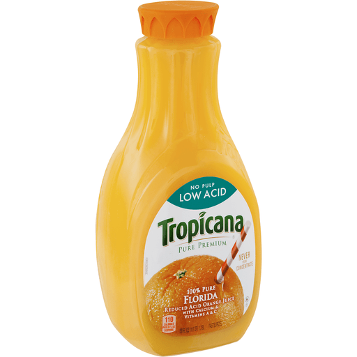 slide 2 of 7, Tropicana Pure Premium Low Acid Orange Juice, 59 oz