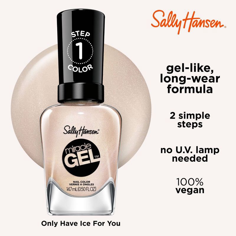 slide 4 of 9, Sally Hansen Miracle Gel Nail Polish - Only Have Ice For You - 0.5 fl oz, 0.5 fl oz
