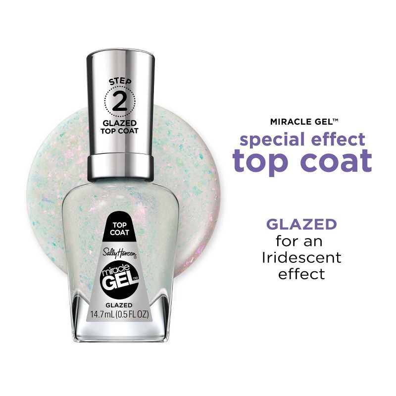 slide 5 of 5, Sally Hansen Miracle Gel Nail Polish - Special Effects Top Coat - 108 Glazed Top Coat - 0.5 fl oz, 0.5 fl oz