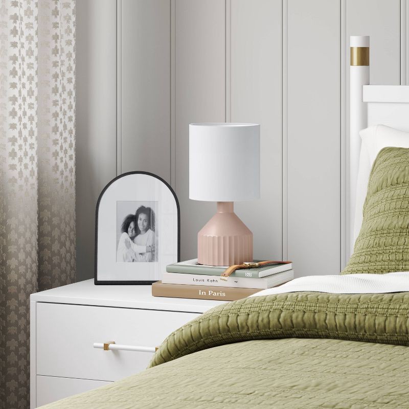 slide 2 of 5, 9"x12" Matted to 5"x7" Aluminum Arch Table Frame Black - Threshold™: Modern Half Moon Picture Display, Easel Back, 1 ct