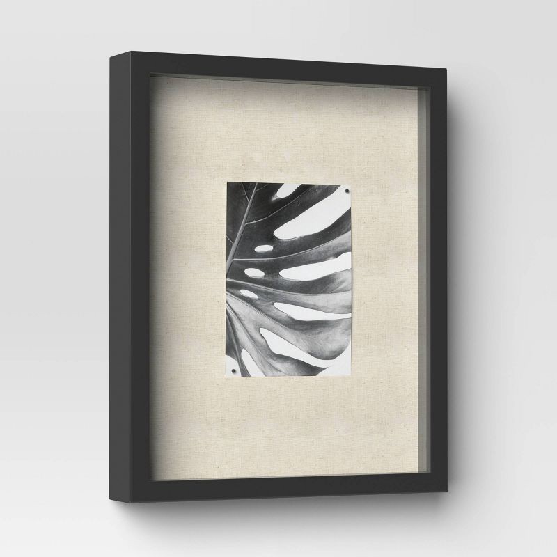 slide 3 of 4, 11"x14" Shadow Box Frame Black - Threshold™: Modern Wall-Mounted MDF Display Case, Sawtooth Back, 1 ct
