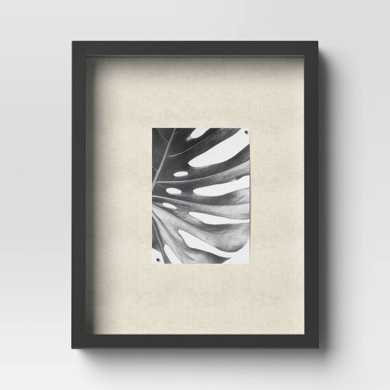 slide 1 of 4, 11"x14" Shadow Box Frame Black - Threshold™: Modern Wall-Mounted MDF Display Case, Sawtooth Back, 1 ct