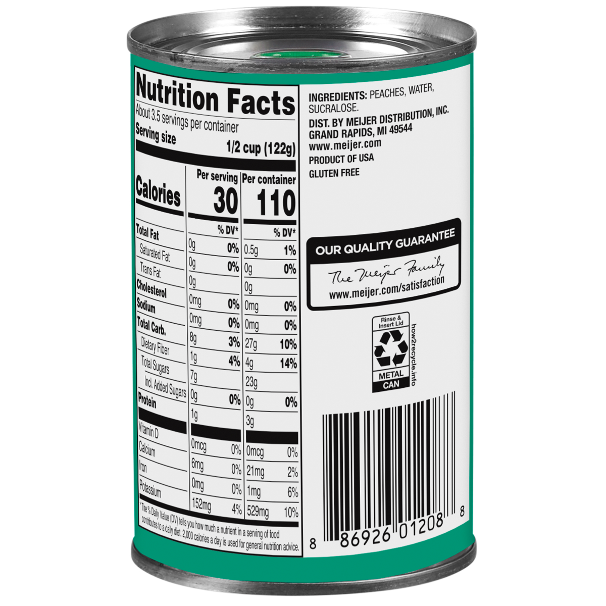 slide 2 of 2, Meijer No Sugar Added Sliced Peaches, 14.5 oz