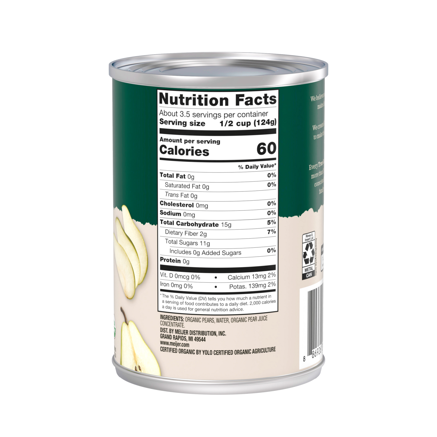 slide 3 of 3, True Goodness Organic Pear Sliced- 15 oz, 15 oz