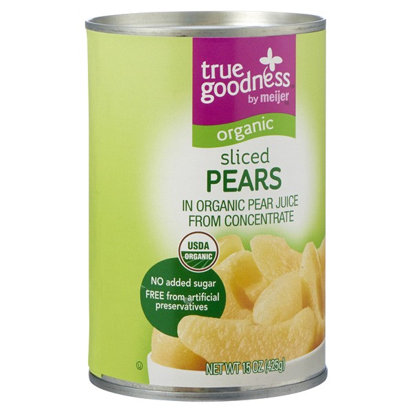 slide 10 of 17, True Goodness Organic Pear Slices, 15 oz