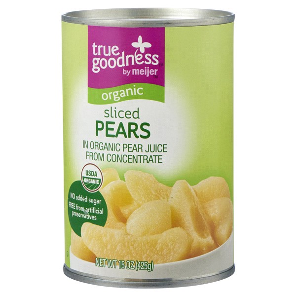 slide 9 of 17, True Goodness Organic Pear Slices, 15 oz