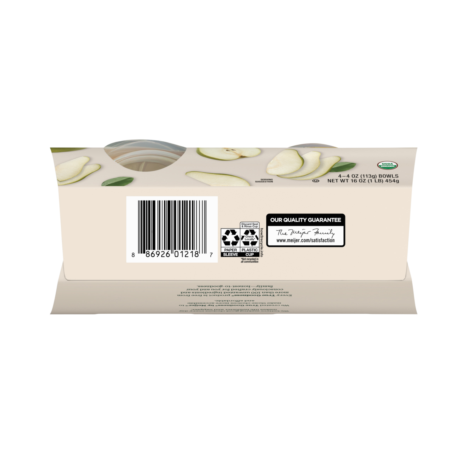 slide 3 of 3, True Goodness Organic Diced Pears in 100% Juice, 4 ct