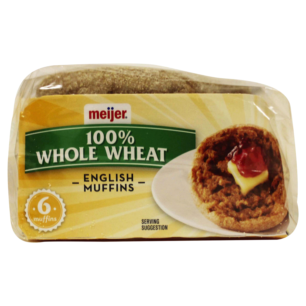 slide 4 of 6, Meijer English Muffins 100% Whole Wheat, 12 oz
