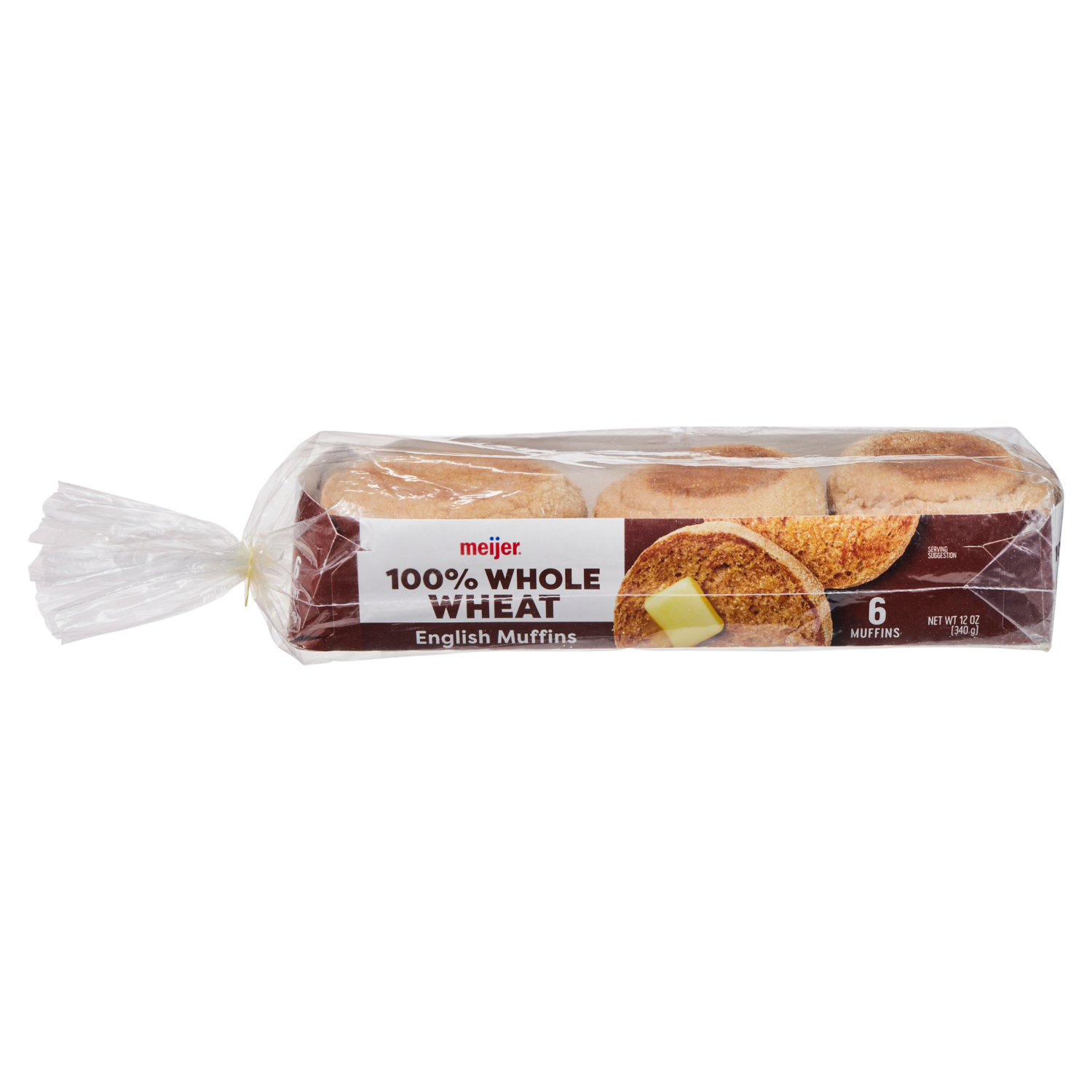 slide 1 of 4, Meijer 100% Whole Wheat English Muffins, 6 Count, 6 ct