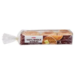 Meijer 100% Whole Wheat English Muffins, 6 Count