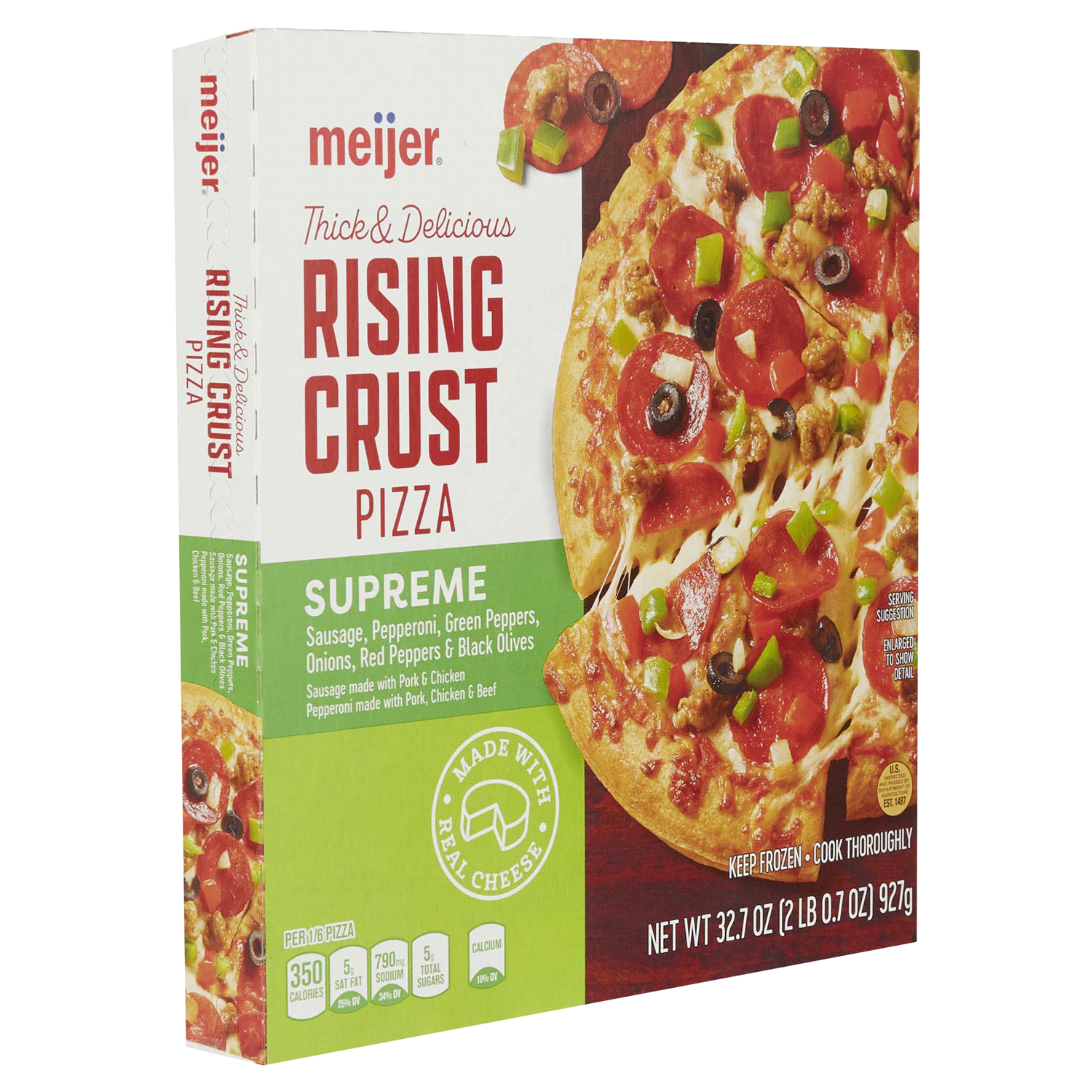 slide 4 of 5, Meijer Rising Crust Supreme Pizza, 32.7 oz