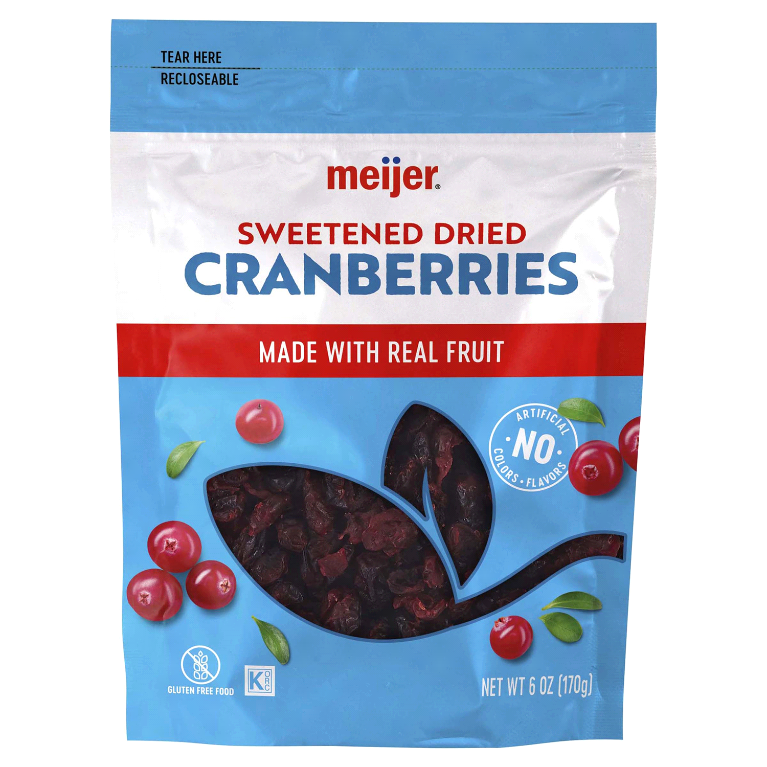 slide 1 of 2, Meijer Sweetened Dried Cranberries - 6 oz, 6 oz