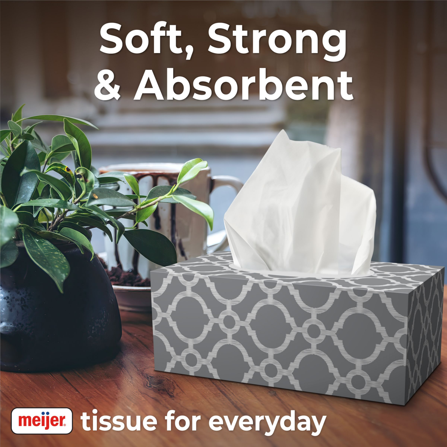 slide 5 of 5, Meijer Soft Facial Tissue White, 160 ct